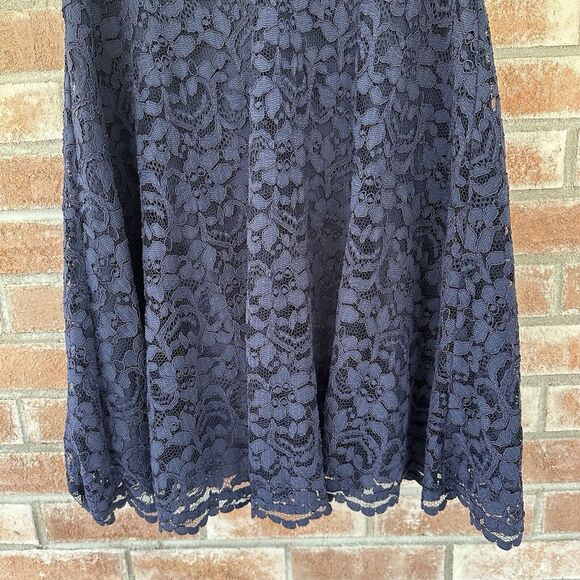 David’s Bridal Marine Blue Lace Bridesmaid Strapless Dress Short Cocktail Size 8 - Picture 2 of 8